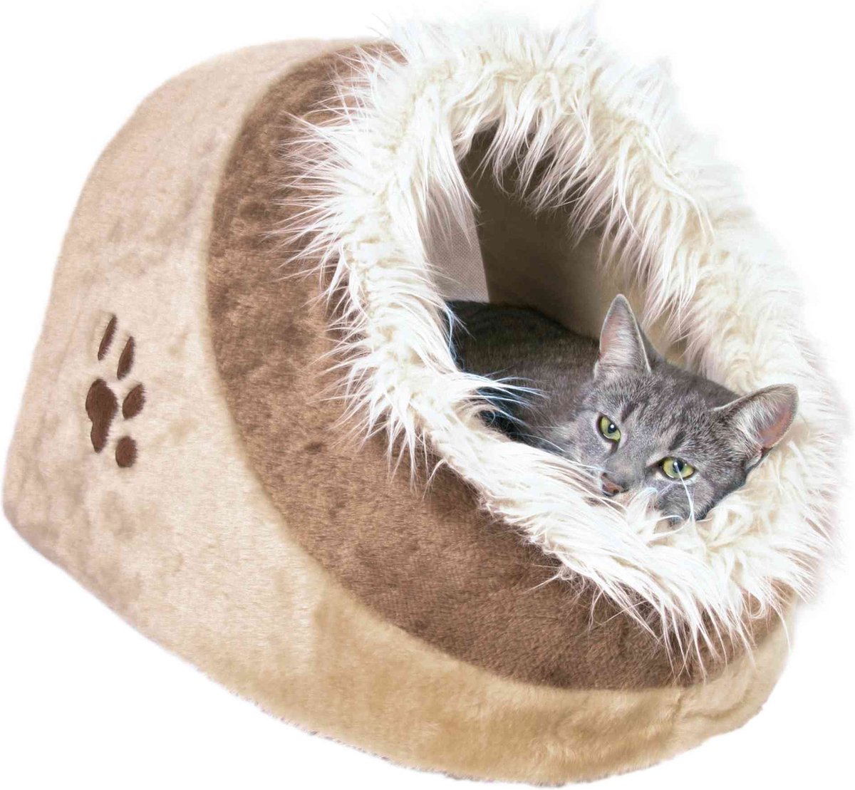 Trixie cat basket igloo minou pink gray - 36x26x41 cm-0