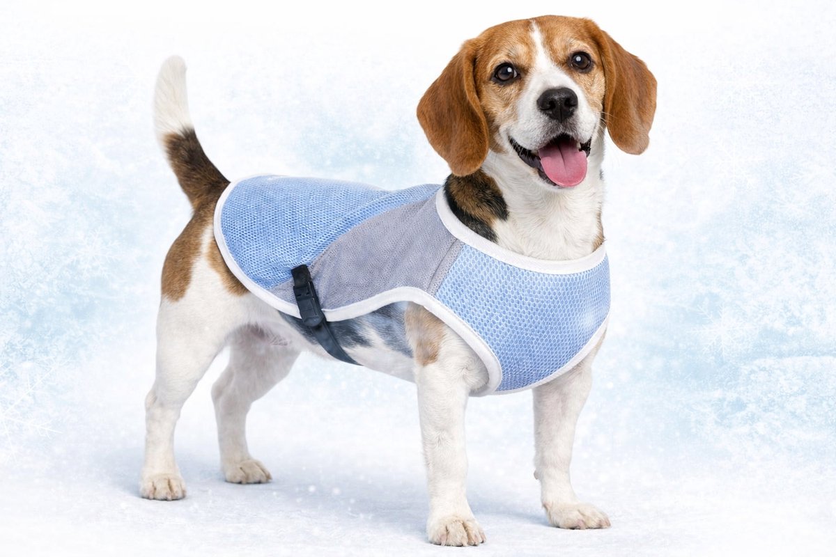 Flamingo Cooling Jacket for Dogs L – 40 cm, Frozen Blue Grey