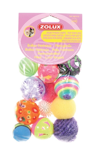 Zolux Cat Toy Fancy Coloured Balls Assorted