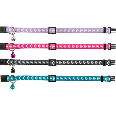 Trixie Cat Collar Paw Print Elastic Assorted