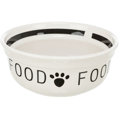 Trixie Ceramic Dog Food Bowl – White & Black