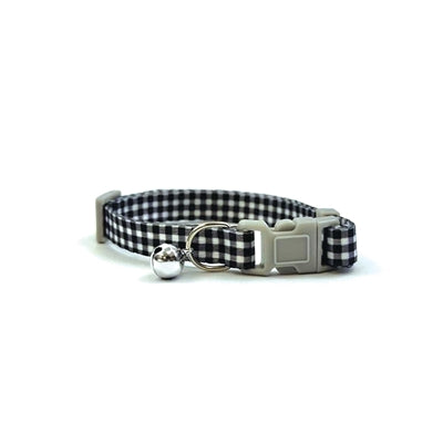 Happy Pet Tabby Patch Cat Collar Check Black