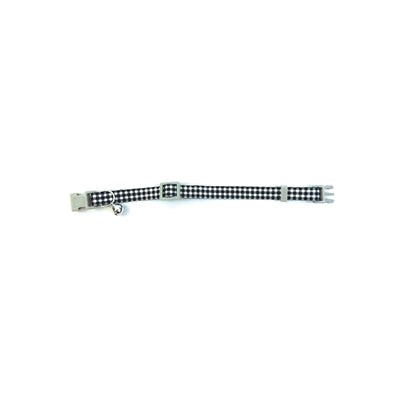Happy Pet Tabby Patch Cat Collar Check Black