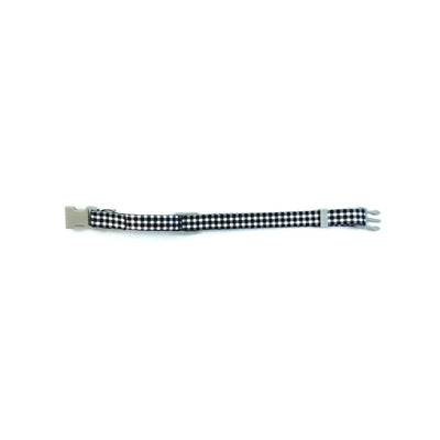 Happy Pet Tabby Patch Cat Collar Check Black