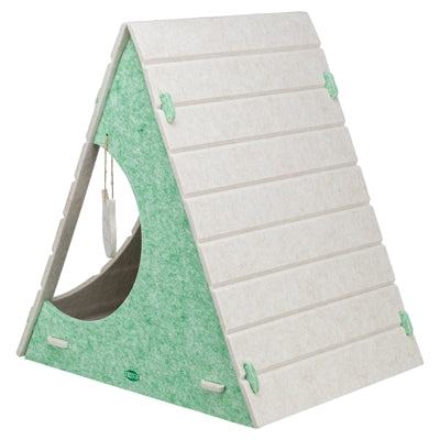Trixie Cat Bed Play Box Lucy Triangular Felt Sand / Green