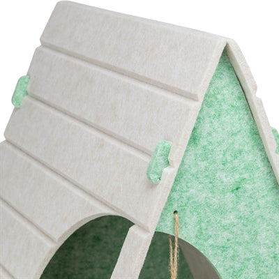 Trixie Cat Bed Play Box Lucy Triangular Felt Sand / Green