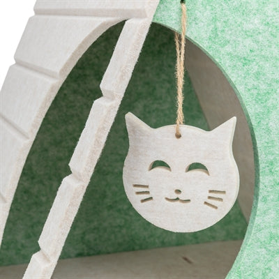 Trixie Cat Bed Play Box Lucy Triangular Felt Sand / Green