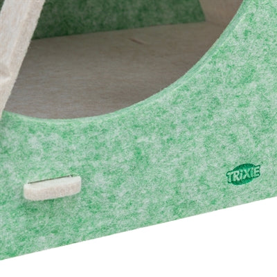 Trixie Cat Bed Play Box Lucy Triangular Felt Sand / Green