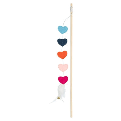 Trixie cat wand with hearts, catnip, felt, wood-0