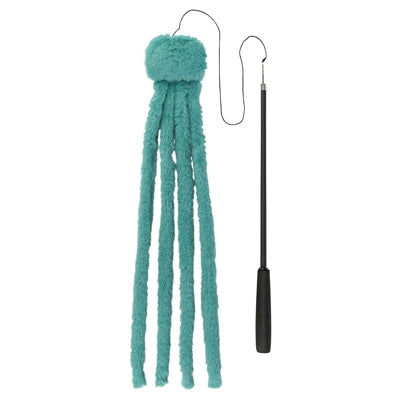 Trixie telescopic cat wand large cats with plush octopus green-0