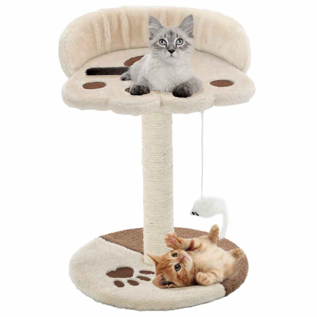 Vidaxl cat scratching post with sisal scratching post 40 cm beige and brown-0