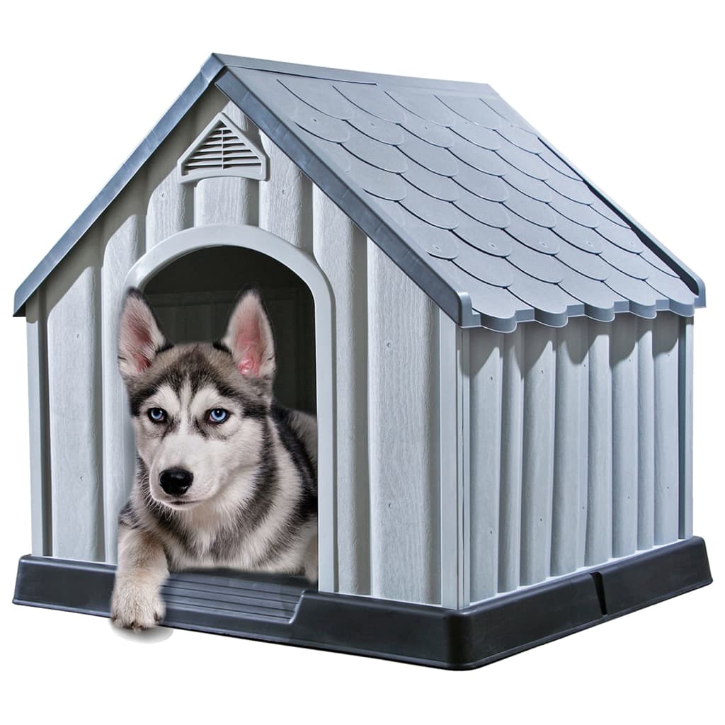 vidaXL Dog Kennel – Plastic Grey 92 x 87 x 91 cm