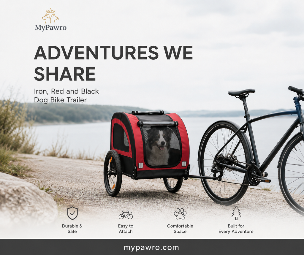 vidaXL Dog Bike Trailer – Oxford Fabric & Iron, Red