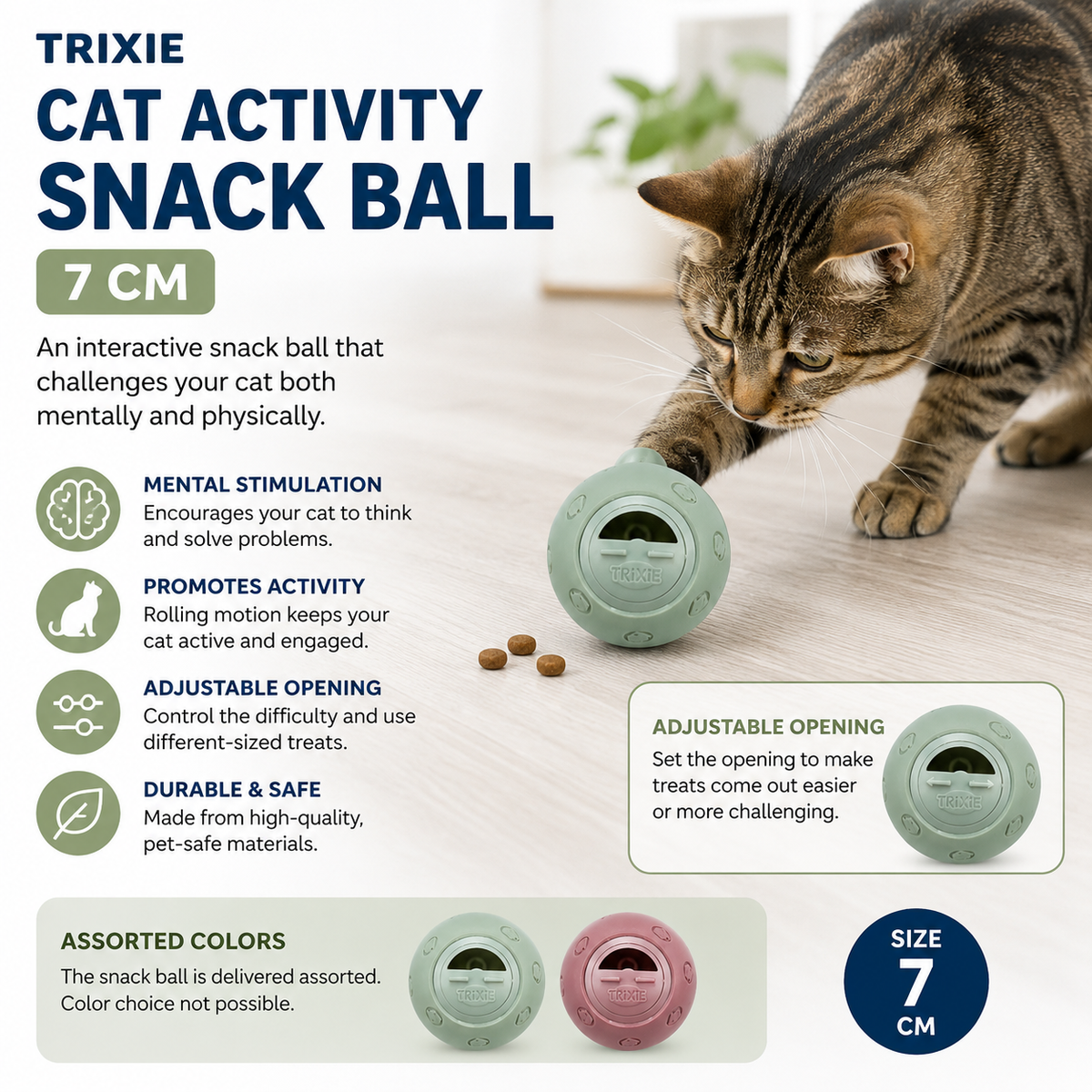 Trixie Cat Activity Snack Ball – 7 cm