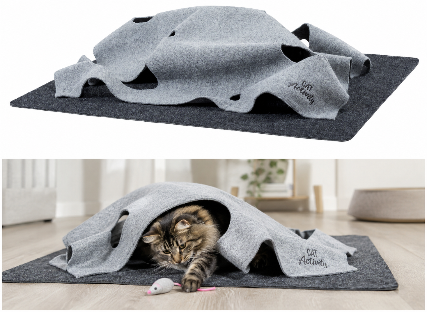 Trixie Cat Activity Adventure Carpet – Grey, 99 x 99 cm