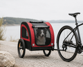 vidaXL Dog Bike Trailer – Oxford Fabric & Iron, Red and Black