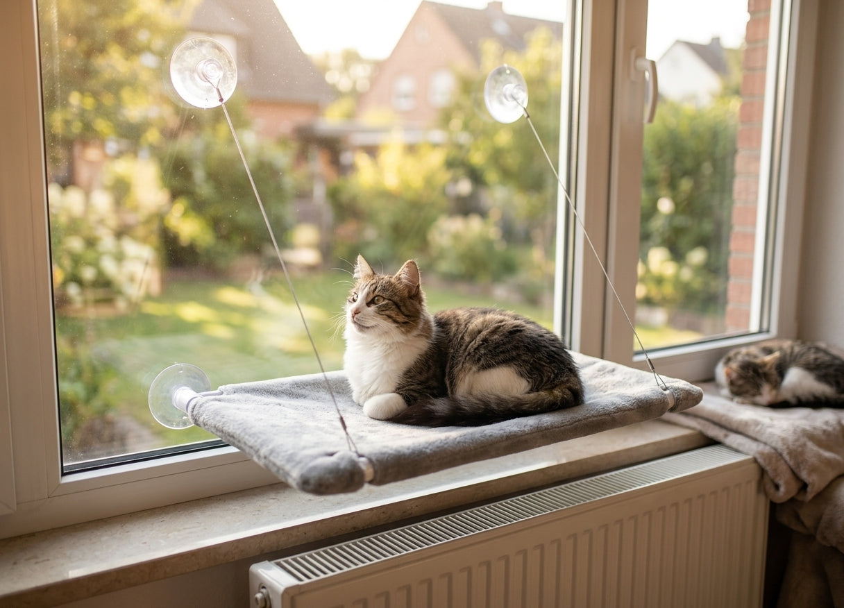 Trixie Cat Hammock Window Velour Grey 50 × 30 cm