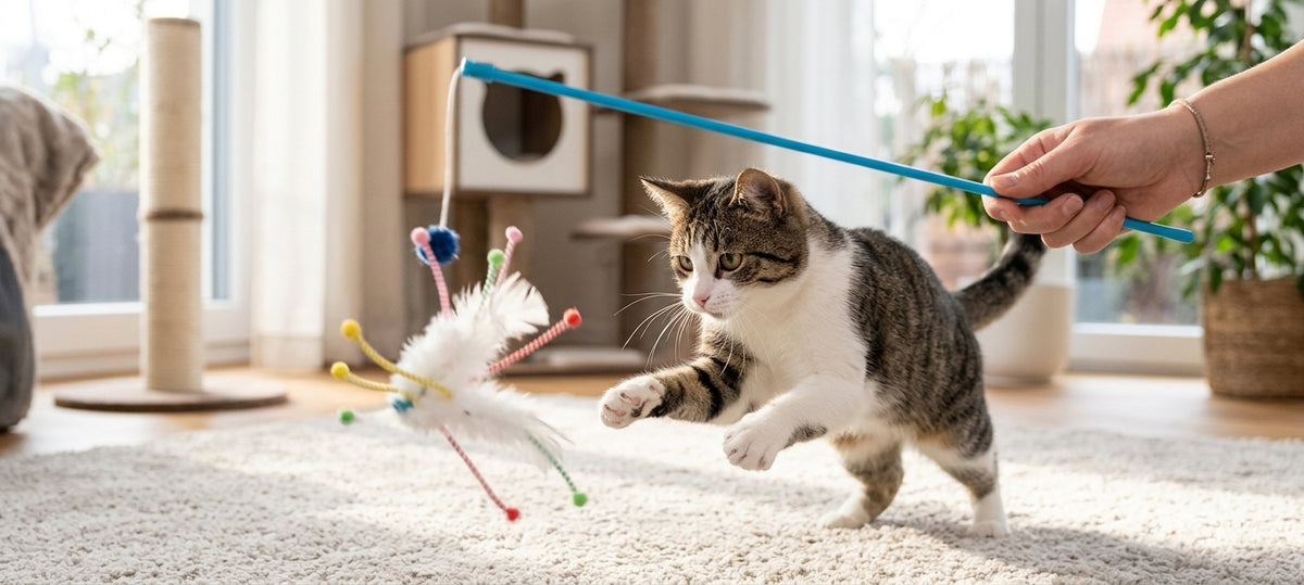 Trixie Cat Teaser with Assorted Feathers 41 cm