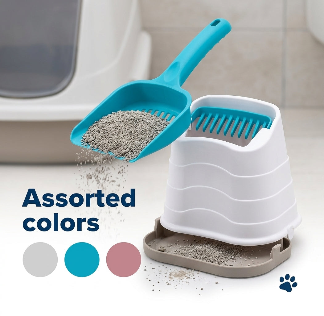 Imac Cat Litter Scoop Romeo with Holder Assorted 17.5 × 11 × 28 cm