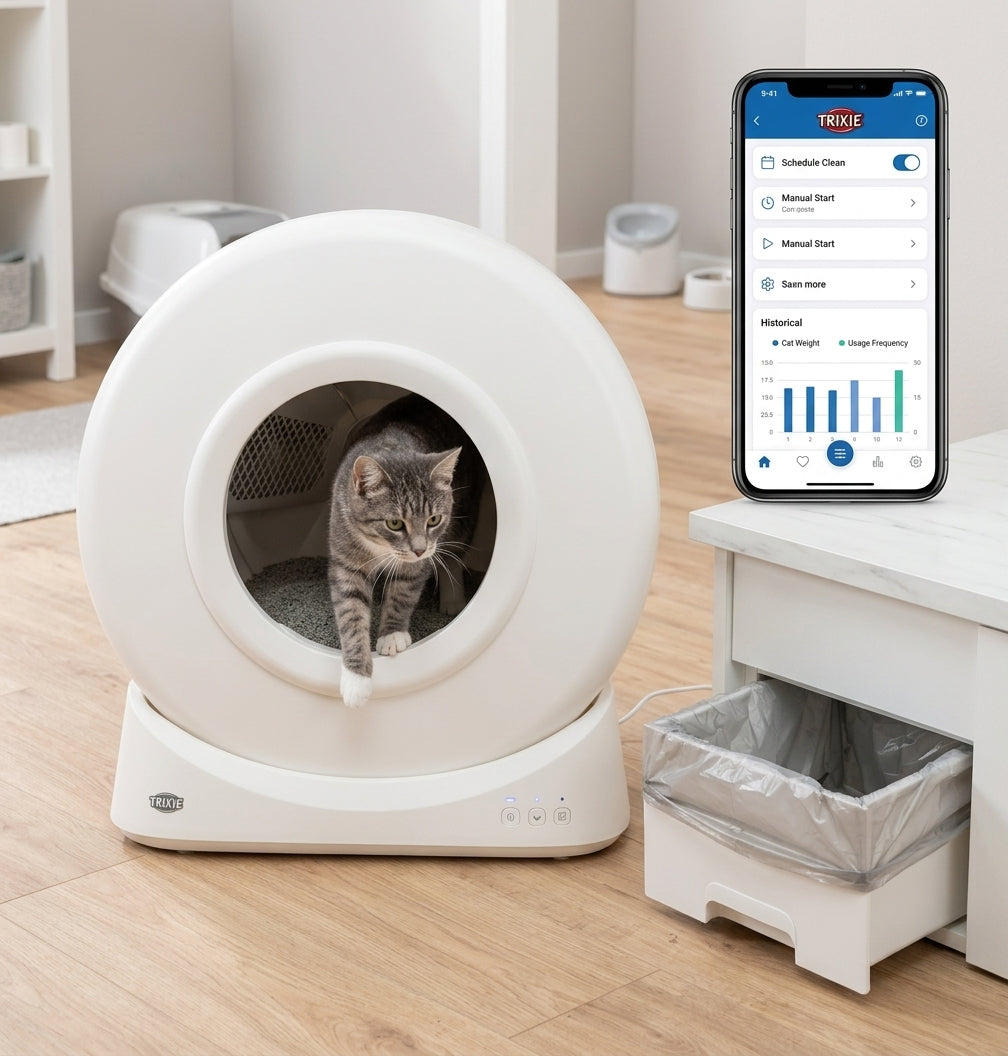 Trixie Smart Self-Cleaning Cat Litter Box White 51 × 54 × 56 cm